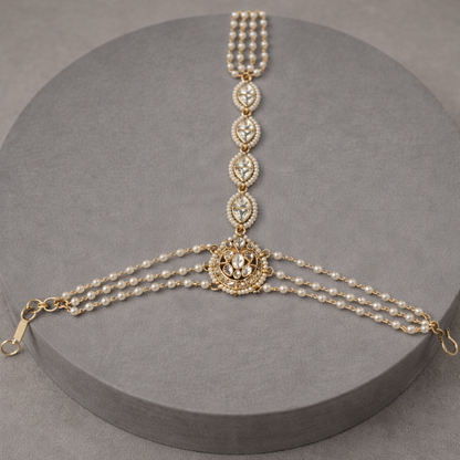 Pearl & Kundan Gold-Tone Anklet/Payal-G354400