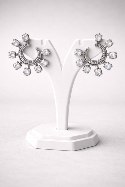 Oxidized Silver Earings Stands-G35350
