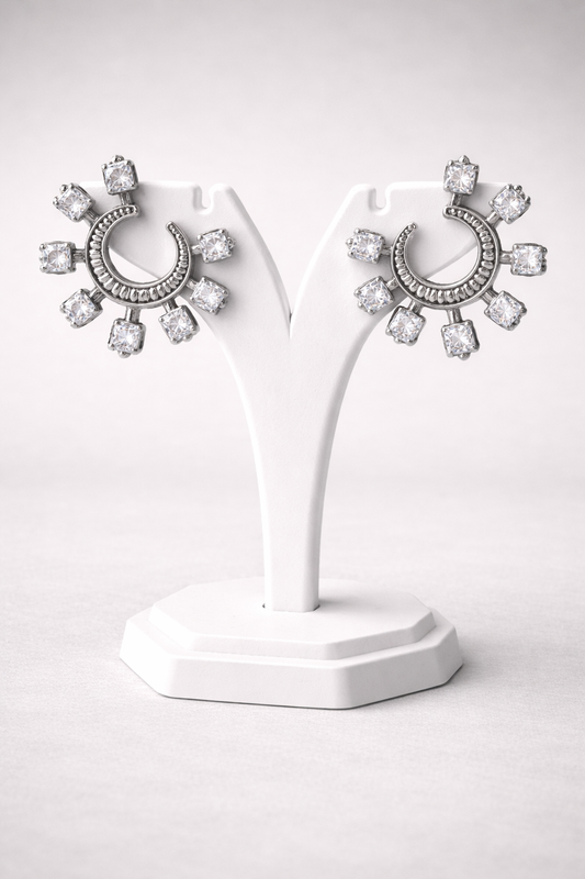 Oxidized Silver Earings Stands-G35350