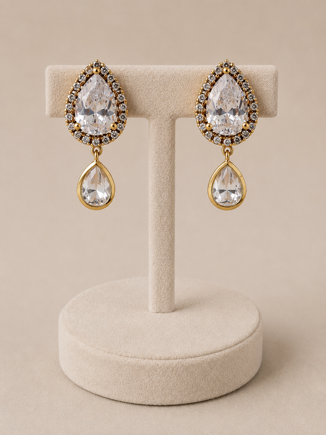 Moissanite Gold-Tone Necklace Set-G652800