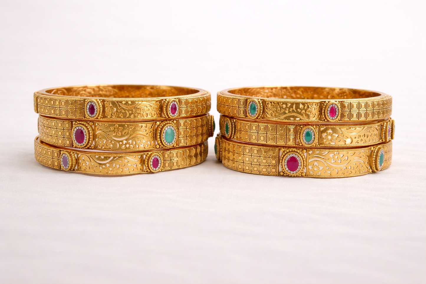 Gold Plated Bangles(Set of 6)