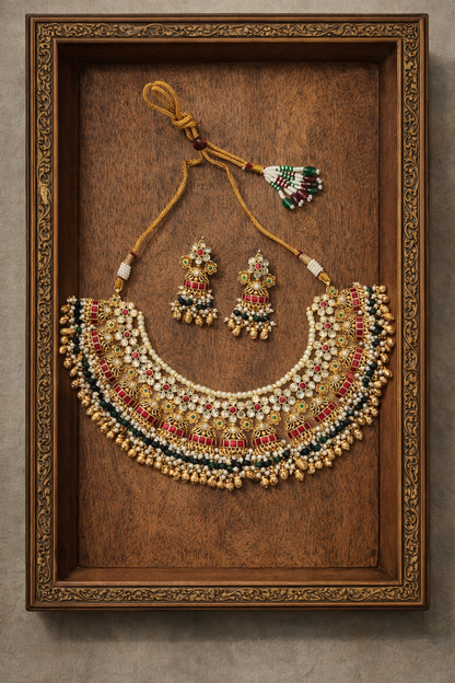 Royal Jadau Pachi Kundan Choker Necklace Set