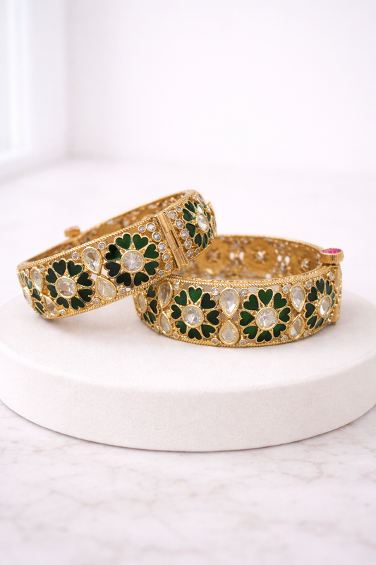 Meenakari Kundan Bangles (Set of 2)