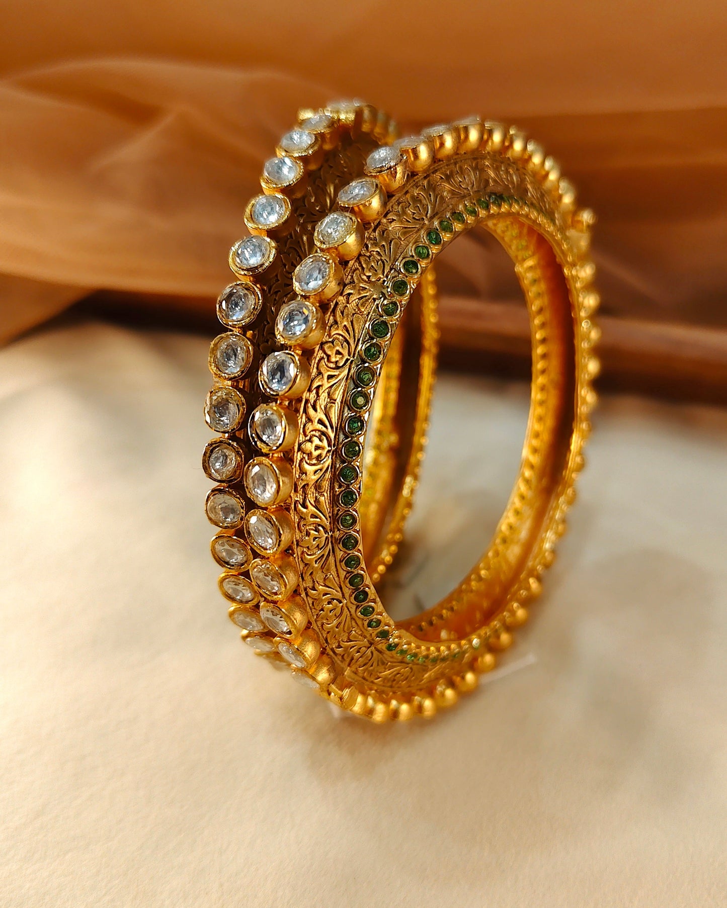 Handcrafted Kundan Studded Bangle(Set of 2)-G756600