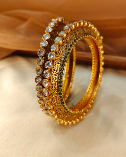 Handcrafted Kundan Studded Bangle(Set of 2)-G756600