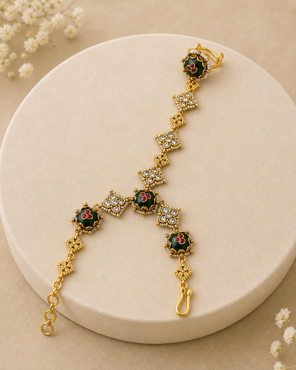 Jadav Kundan Hathphool Hand Harness Poncha