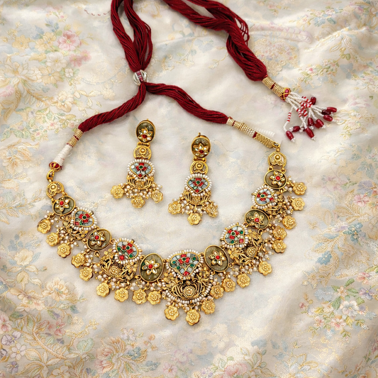 Handcrafted Luxury Kundan Polki Jewellery Set - Perfect for Weddings