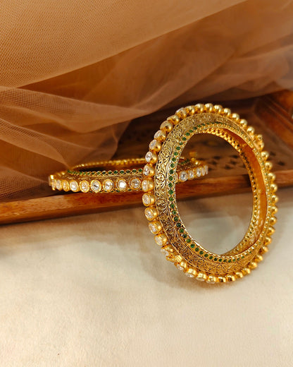 Handcrafted Kundan Studded Bangle(Set of 2)-G756600