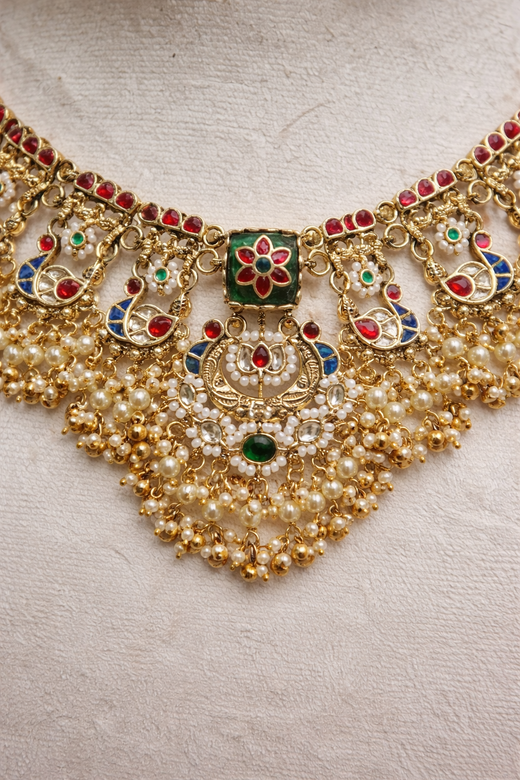 Heritage Kundan & Pearl Drop Necklace Set