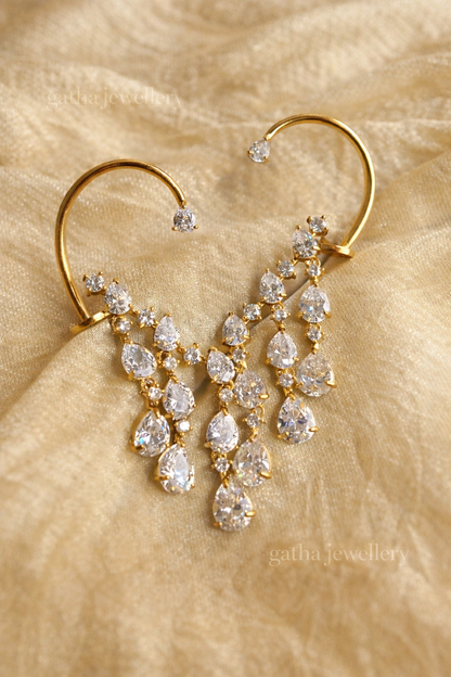 American Diamond (AD) Semi Ear Cuff Danglers-G45800