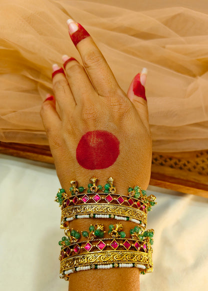 Pachhi Kundan Jadau Bangles(Set of 2)-G7511800