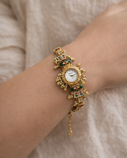 Heritage Kundan Stone & Pearl Bracelet Watch-G353800