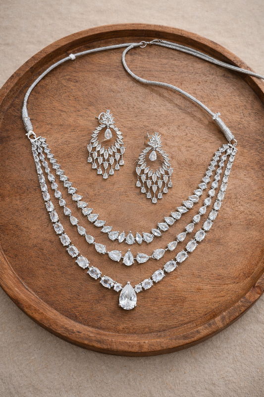 Zircon & American Diamond Necklace Set