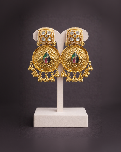 Gold-Toned Mossonite & Enamel Drop Earrings-G351100