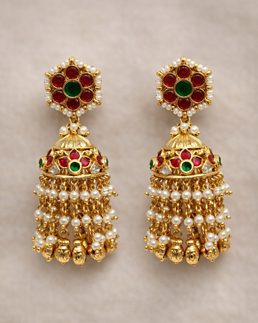 Two Line Pachhi Kundan Statement Necklace-G3510700