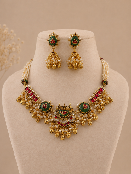 Jadau Necklace Set-G45200