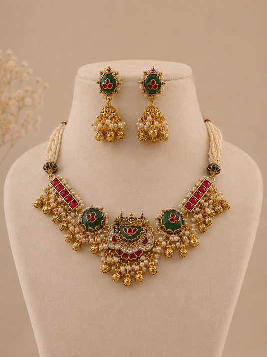 Jadau Necklace Set-G45200