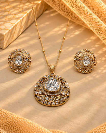 Moissanite Pendant Set-PS2306