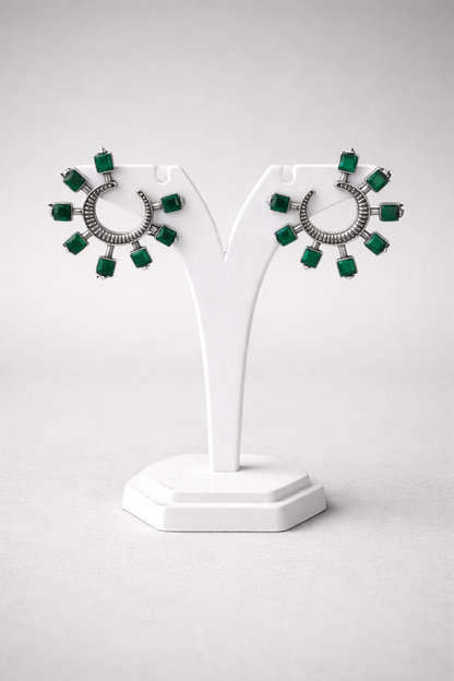 Oxidized Silver Earings Stands-G35350