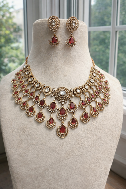 Rubnaa Bridal Diamond Necklace Set