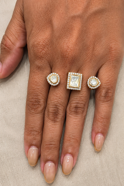 Moissanite Two finger Ring-G15800