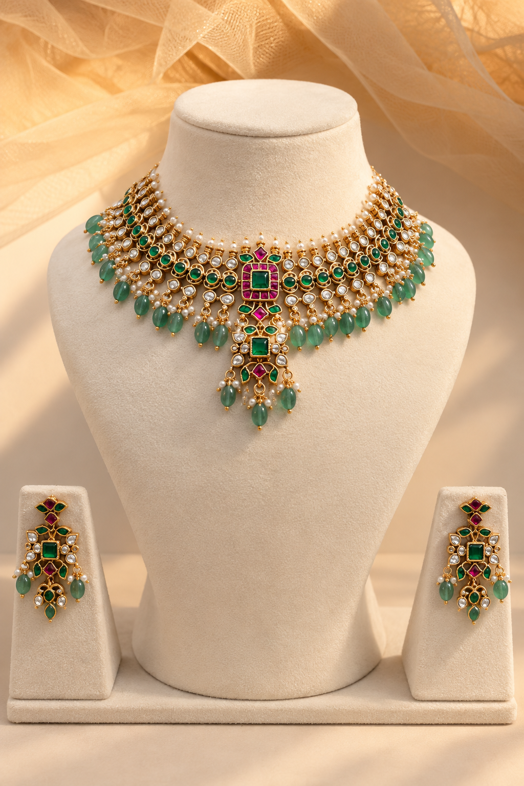 Jadav kundan Necklace Set-02158