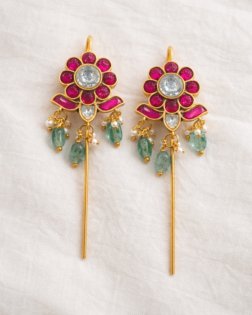 Jadau Kundan Bugadi Pin Earrings.-G351000