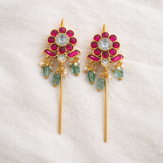 Jadau Kundan Bugadi Pin Earrings.-G351000