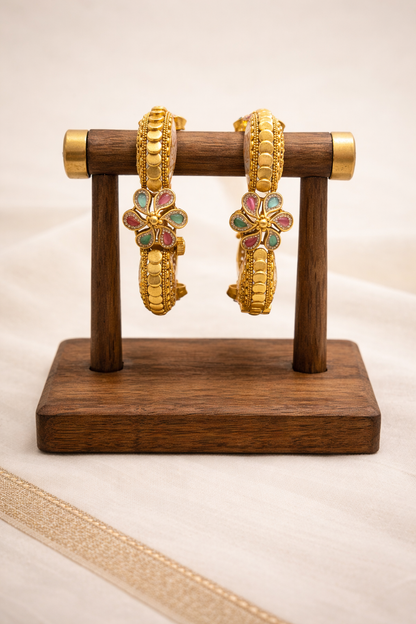 Gold-Plated Kada Bangles(Set of 2)