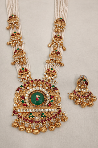 Signature Emerald Chandrika Long Necklace set
