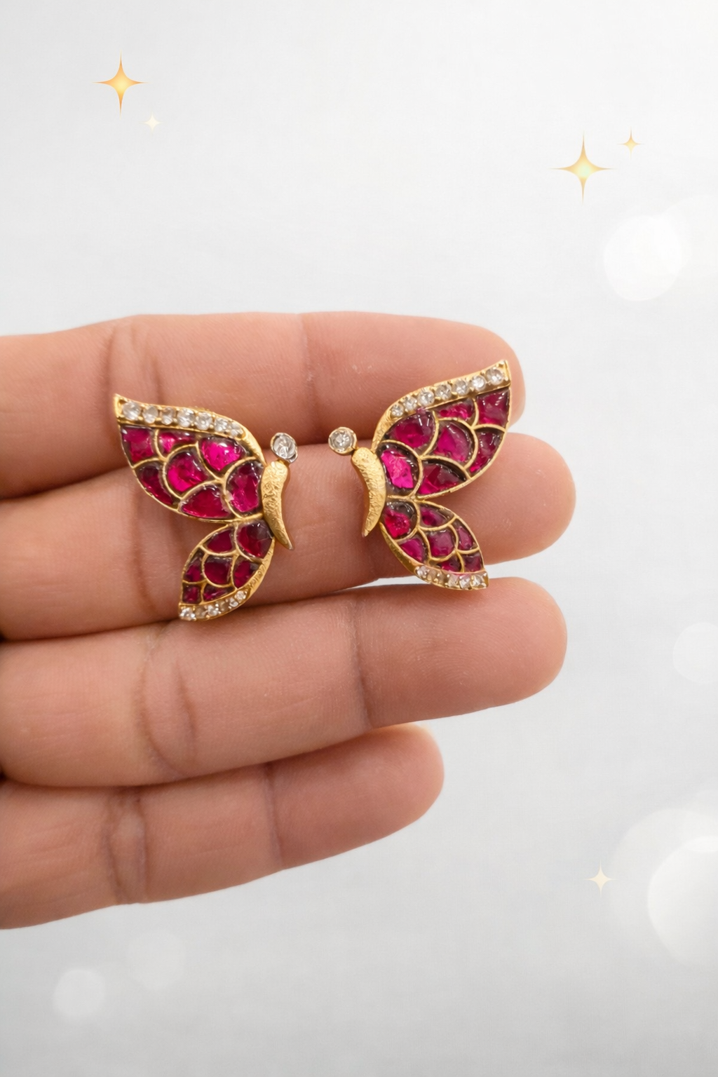 Butterfly Jadau Kundan Studs-G35900