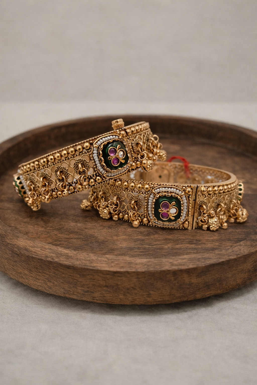 Antique Heritage Gold-Plated Bangles(Set of 2)