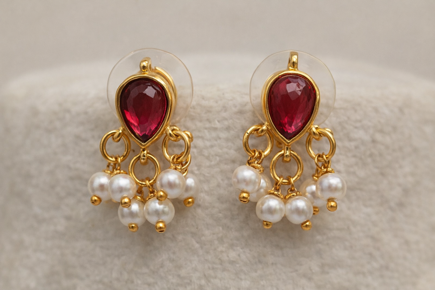 Thin Layer Lotus Necklace with Pearl Drops