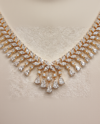 American Diamond Zirconia Necklace Set-G353100