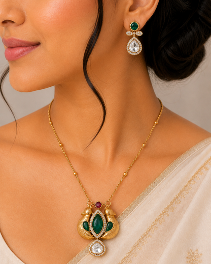 Victorian Polki Pendant Set-G451600