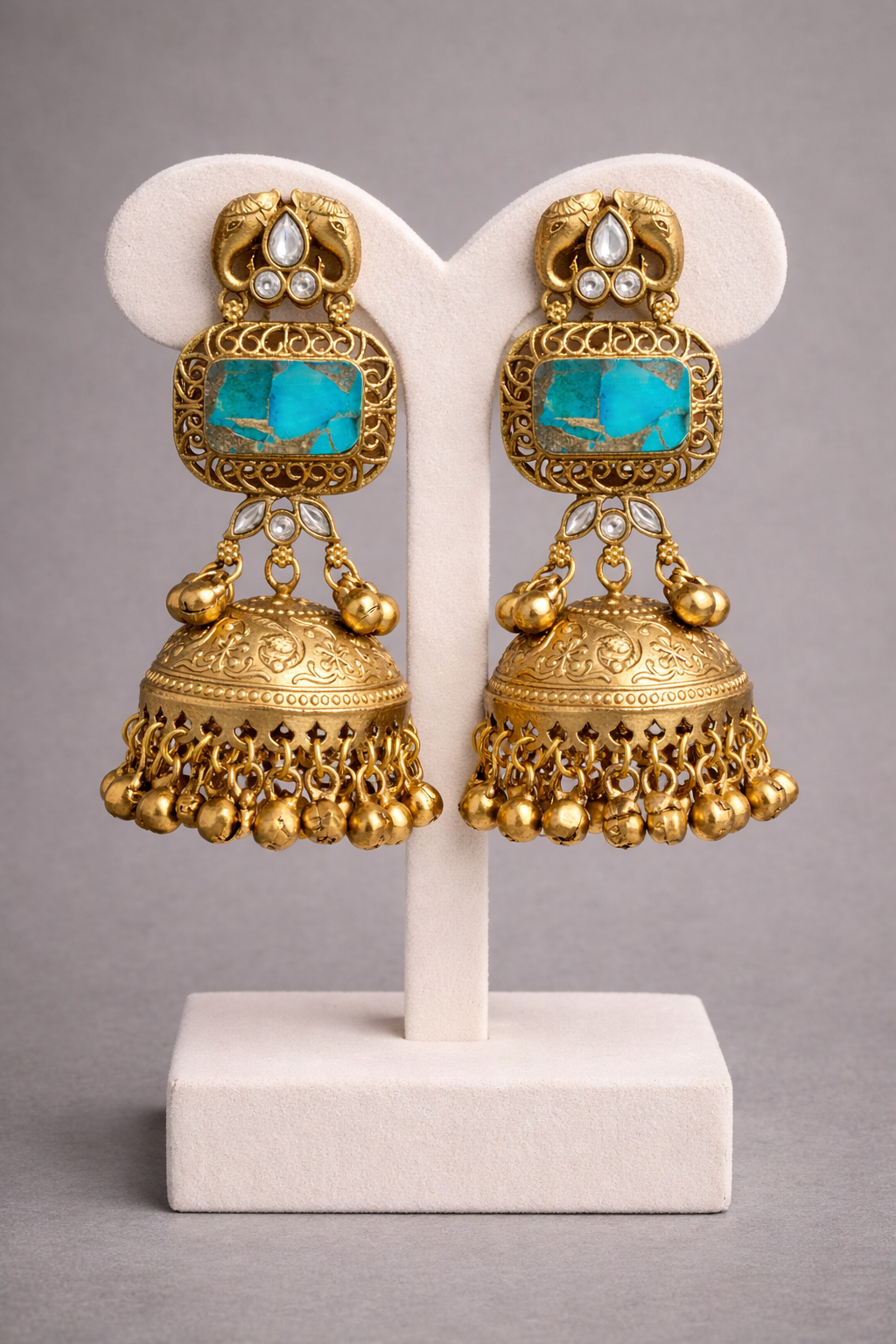 Kashmiri Handmade Gold Toned Earrings (Copy)-G351100