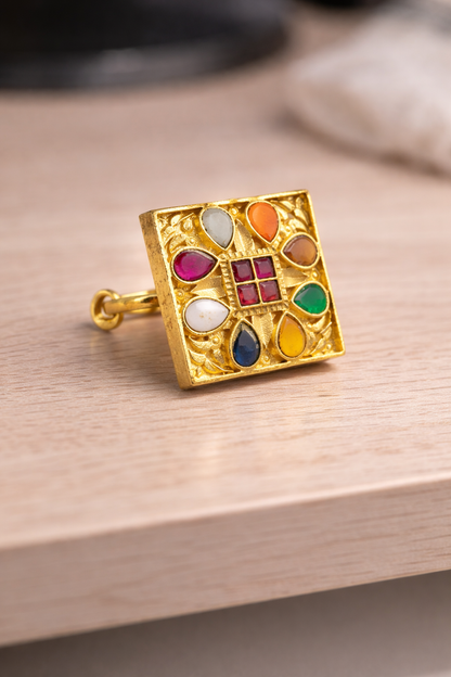 Navaratna Jadau statement ring
