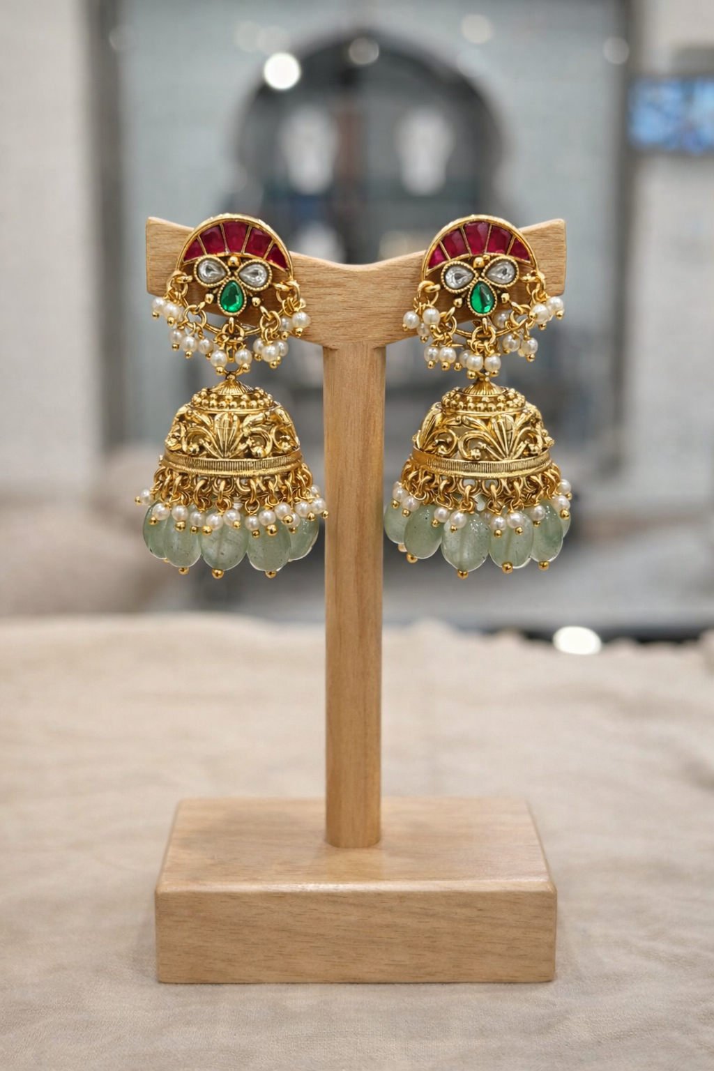 Jilebi Design Jadau Kundan Necklace Set