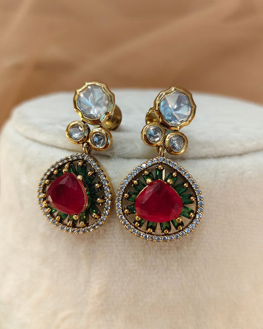 Ruby Moissanite Necklace Set-G425400