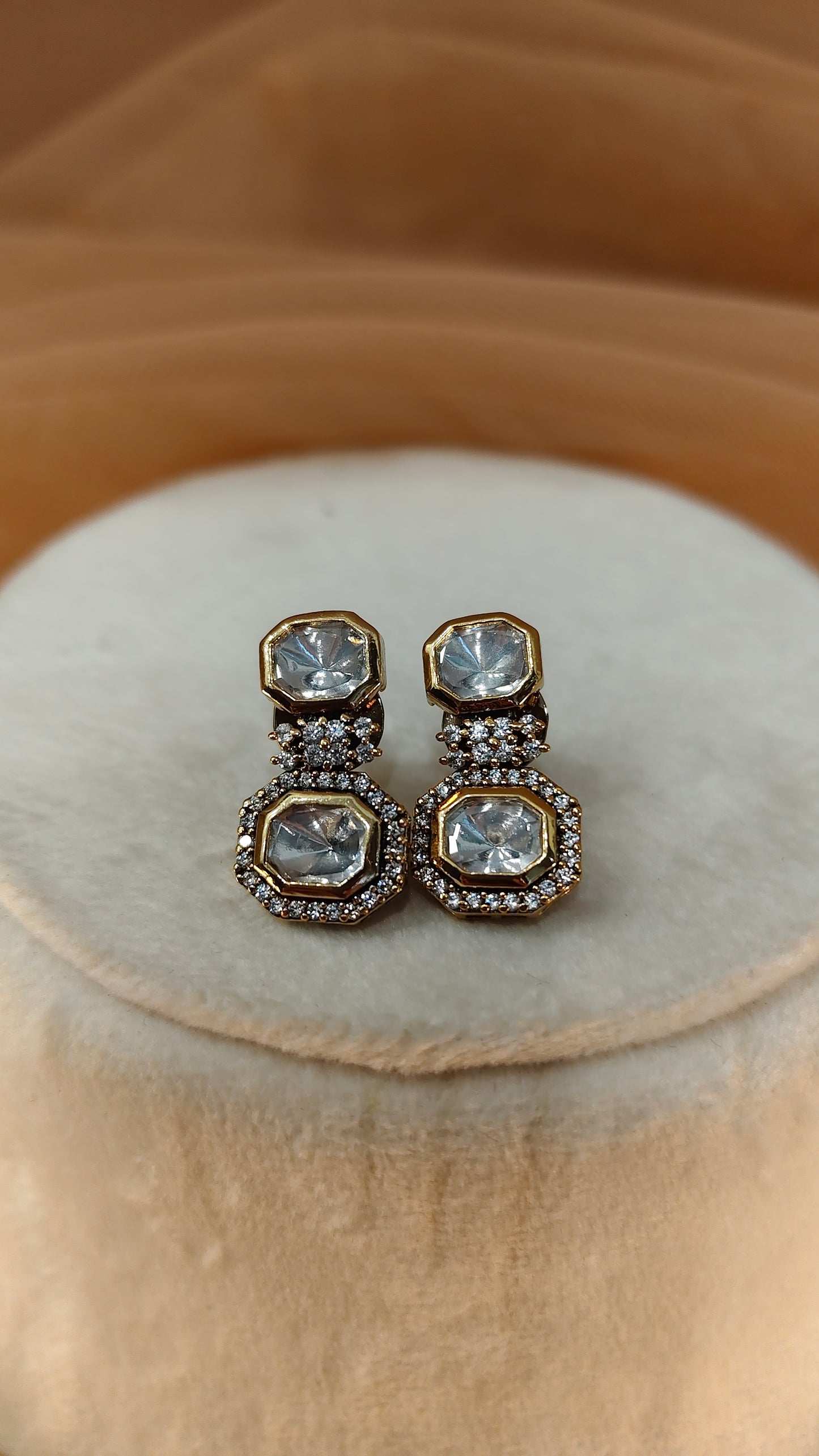 Moissanite Gold-Tone Necklace Set-G423000
