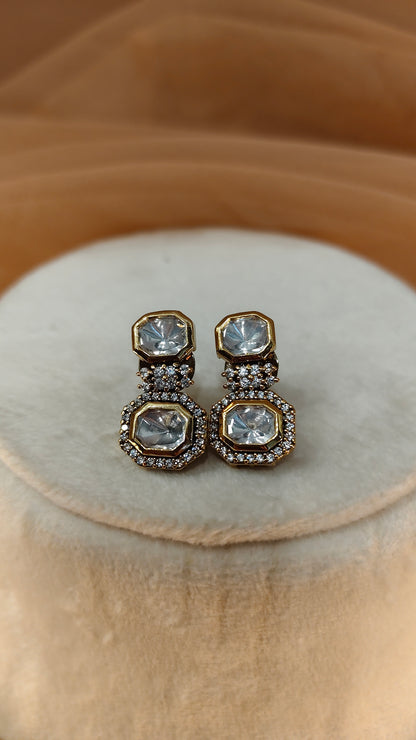 Moissanite Gold-Tone Necklace Set-G423000