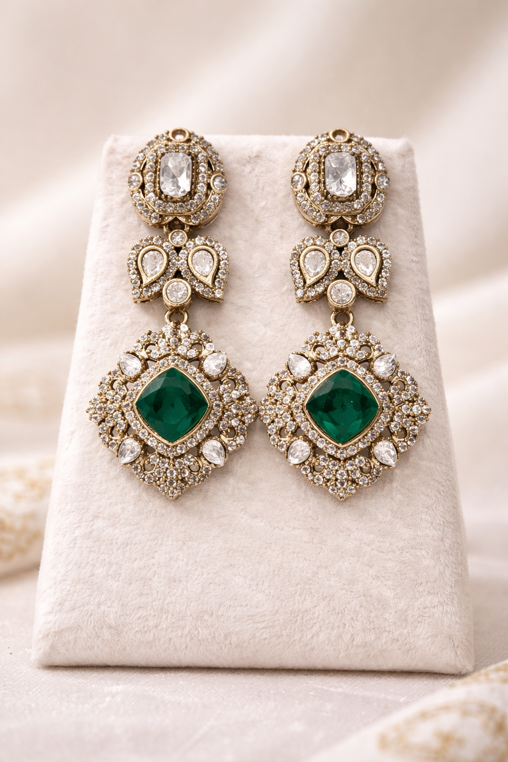 Multi Layer Statement Mossinite necklace