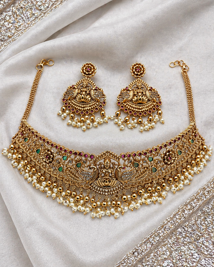 Antique Lakshmi Temple Choker Set-G352700