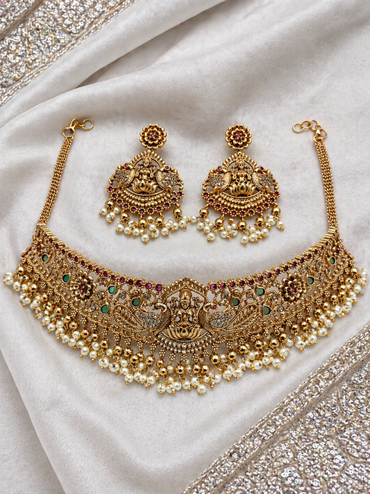 Antique Lakshmi Temple Choker Set-G352700