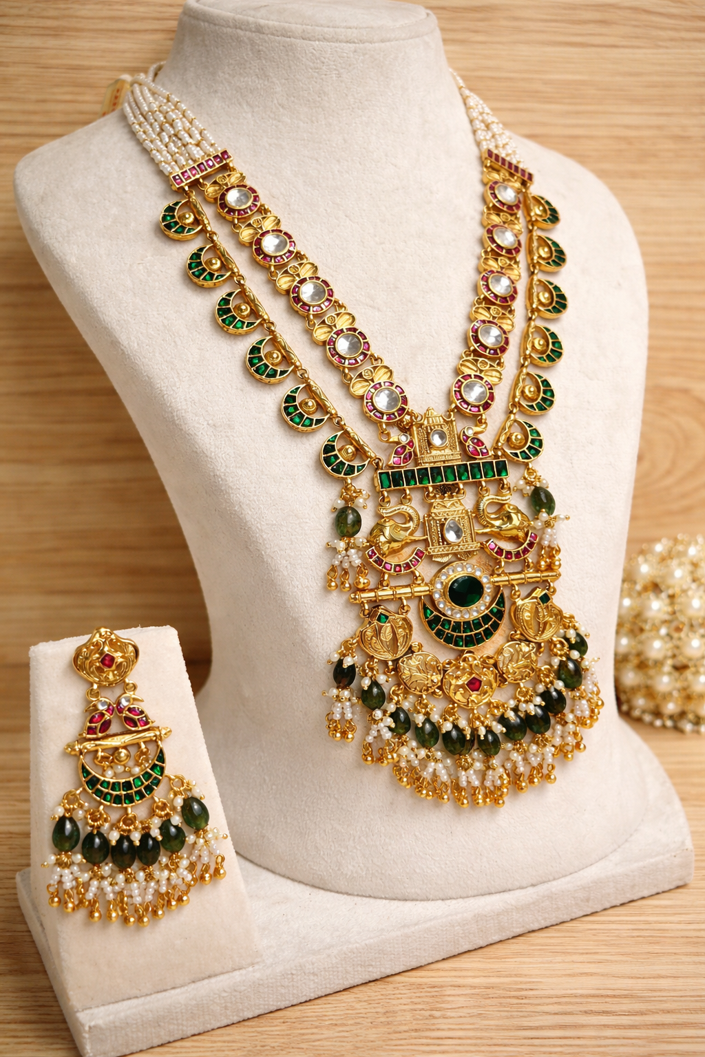 Maharani Real Jadav Heritage Long Necklace set