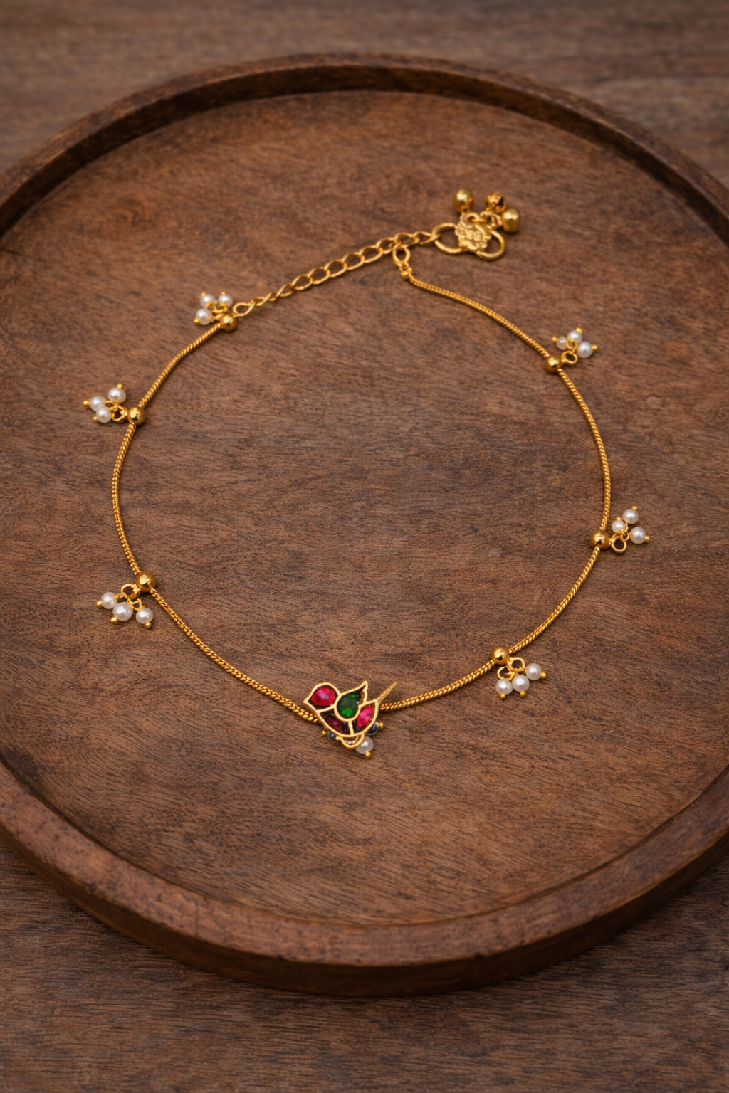 Pachi Kundan Gold-Plated Anklet(Payal)-G75800