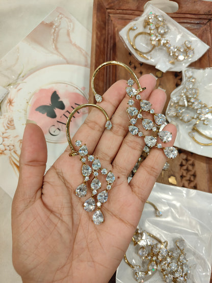 American Diamond (AD) Semi Ear Cuff Danglers-G45800