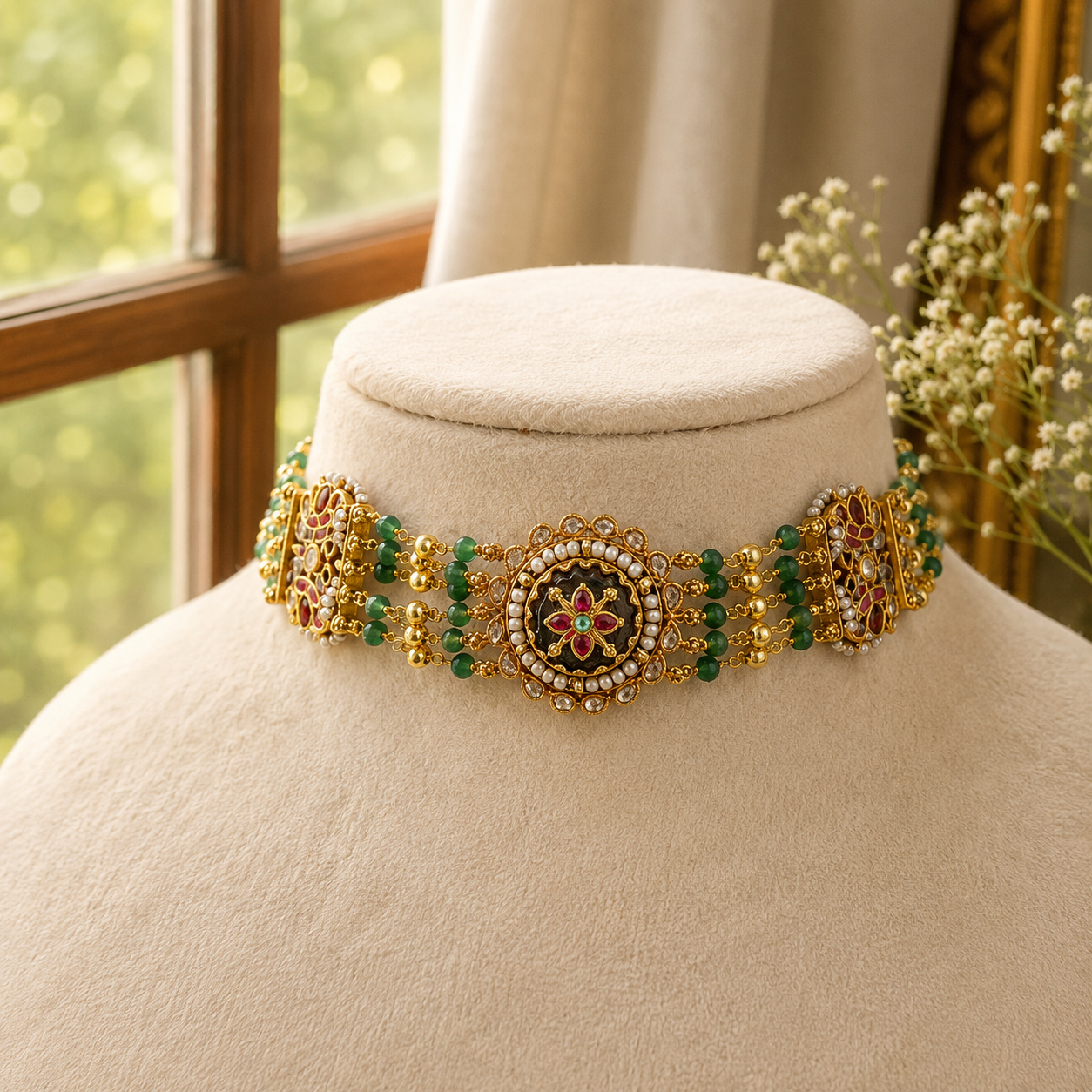 Jadau Choker Necklace Set-G756800