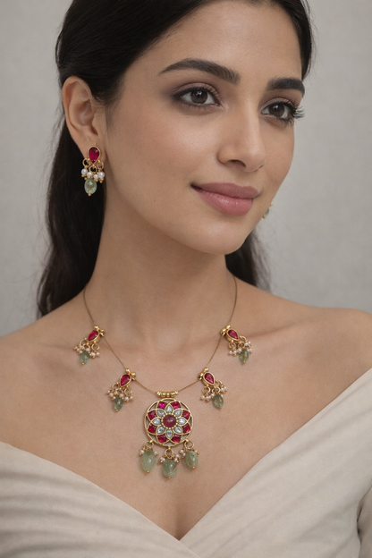 Floral Kundan Jadau Invisible Set