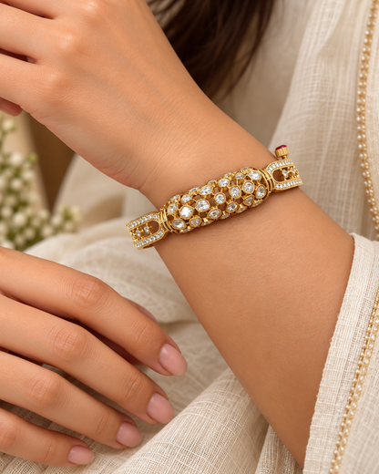 Moissanite Kada Bangles Cuff
-KD2328